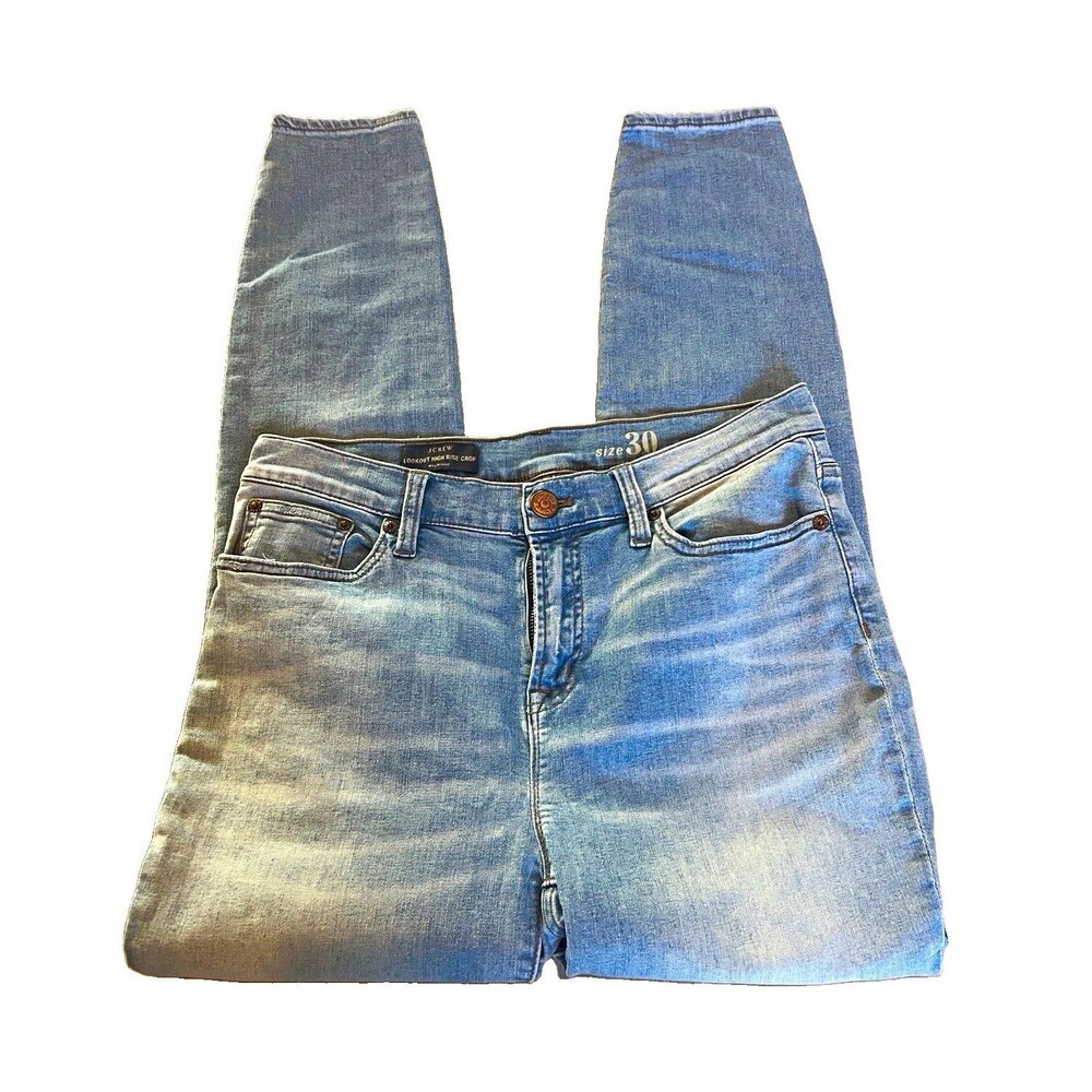 J.CREW Lookout High Rise Crop Jeans Blue Light Wash Stretch Slim Fit Women’s